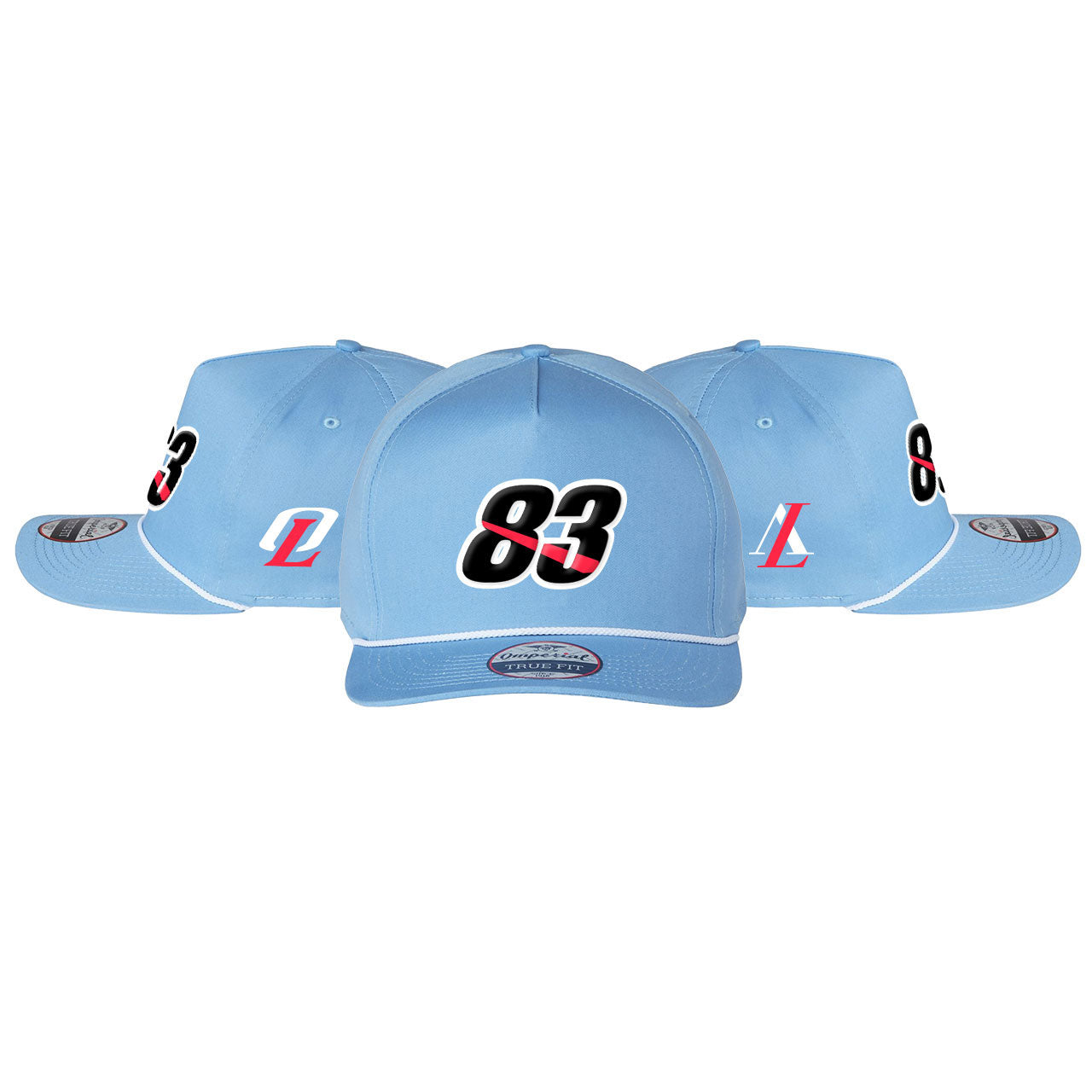 83 Powder Black/White Rope Snapback Hat