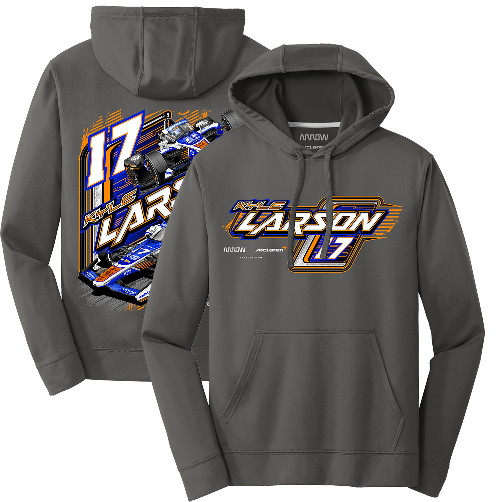 KL17 HendrickCars.Com 2025 Design- Adult Charcoal Grey Hooded Sweatshirt