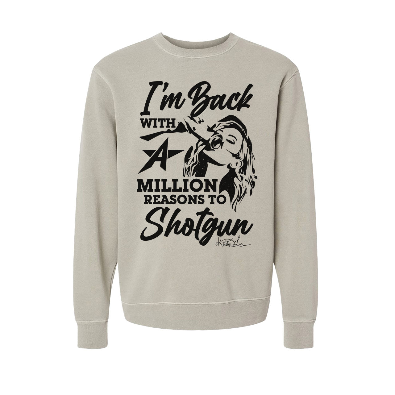 A Million Reasons to Shotgun Design- Adult Pigment Cement Crewneck Sweatshirt