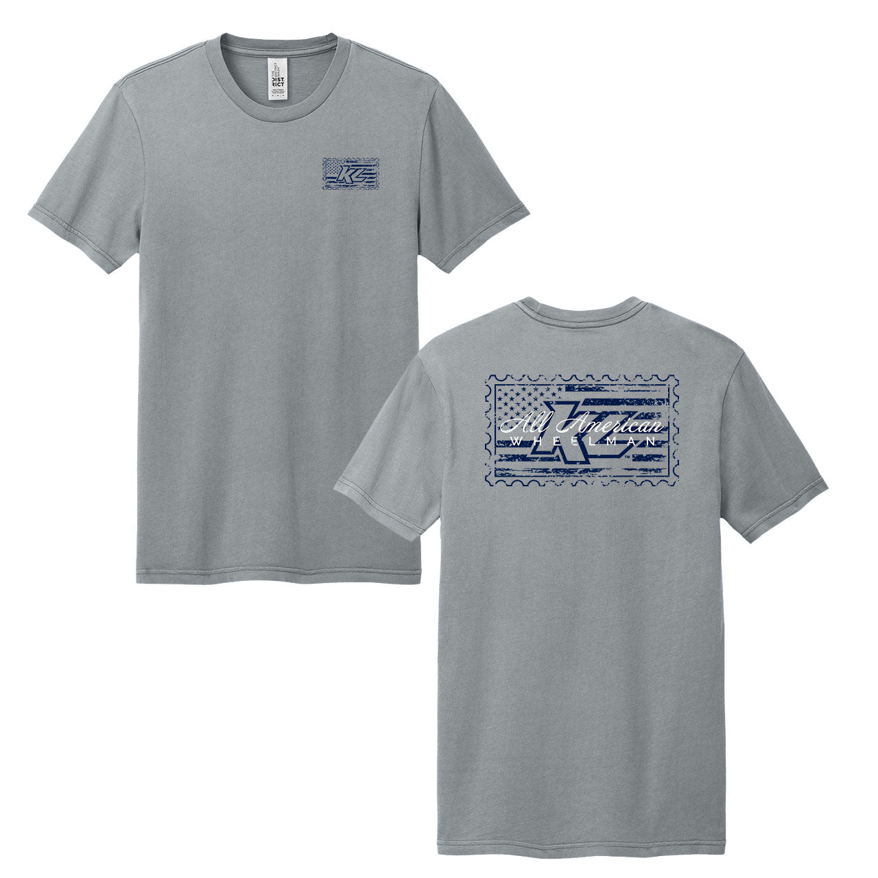 All American Wheelman Lifestyle Design- Adult Gusty Grey T-Shirt