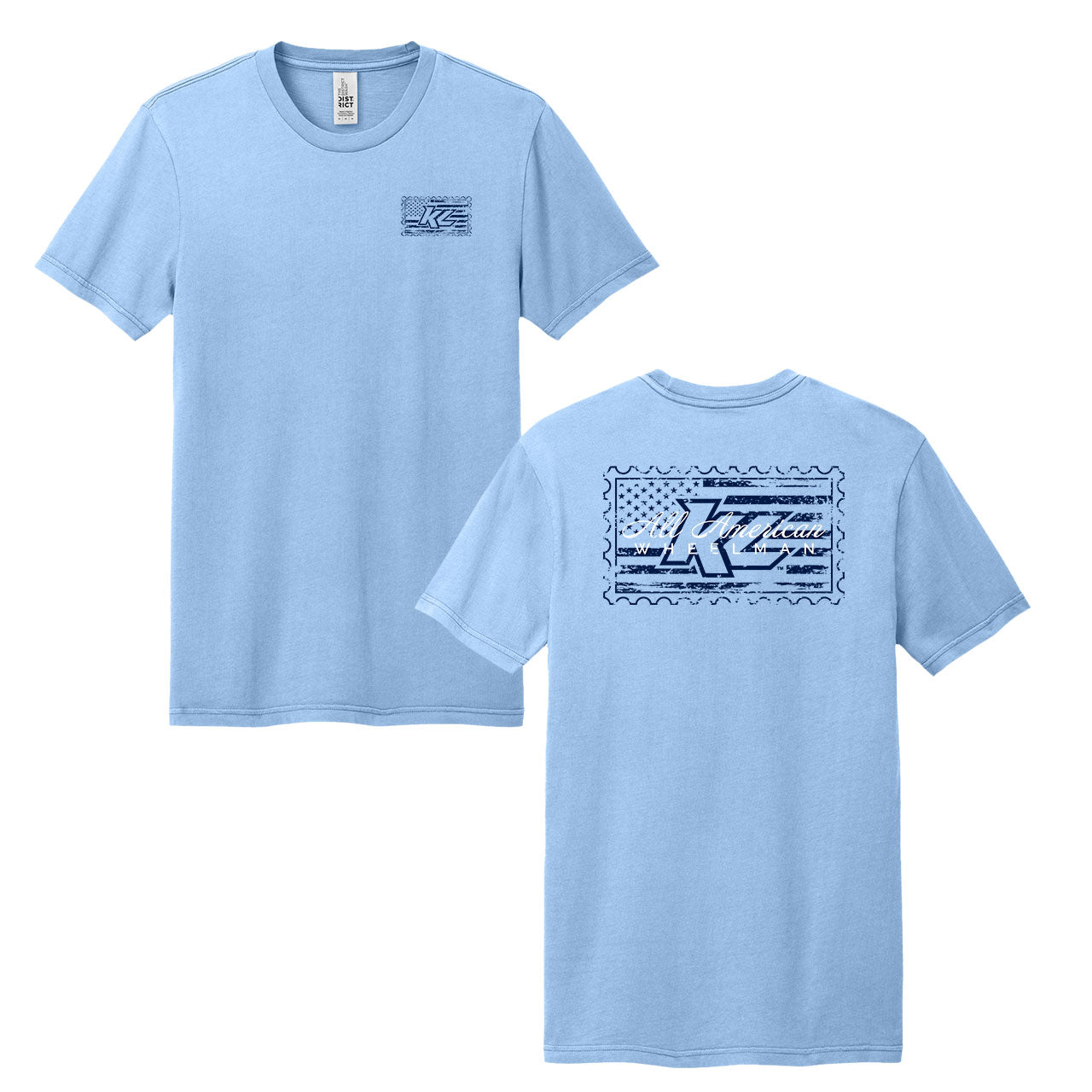 All American Wheelman Lifestyle Design- Adult Heritage Blue T-Shirt