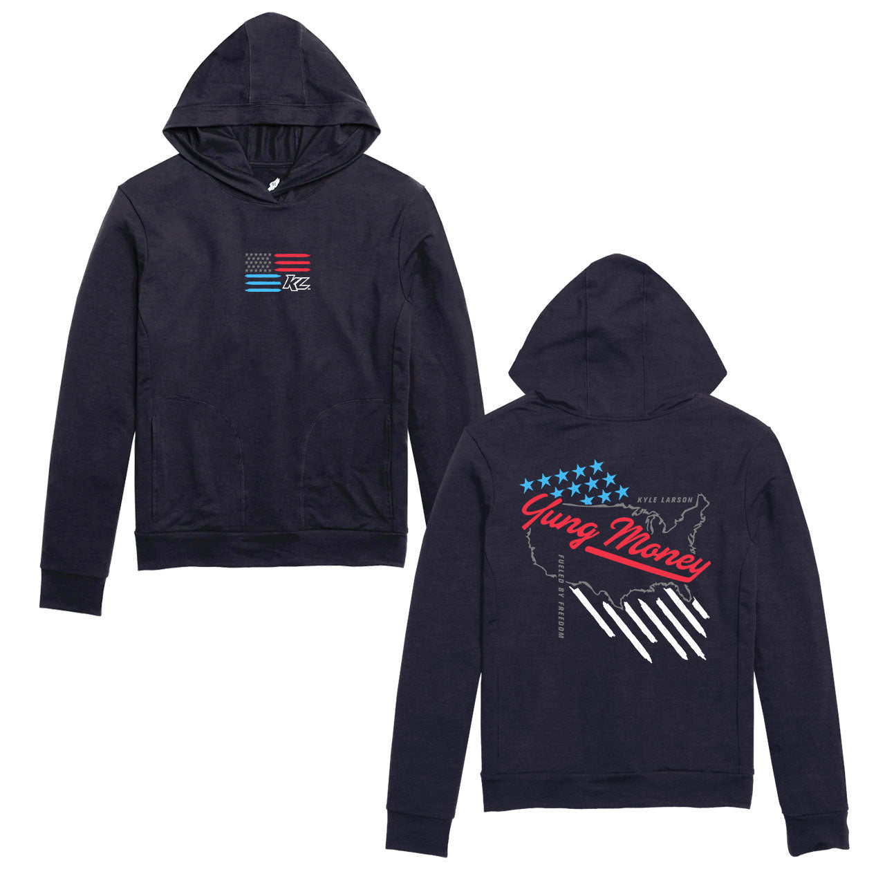 All American 250th Lifestyle Design- Adult Navy Blue Hooded Lightweight Sweatshirt