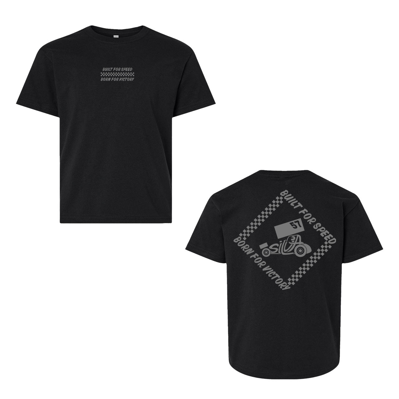 Built for Speed Kids Design- Youth Black T-Shirt