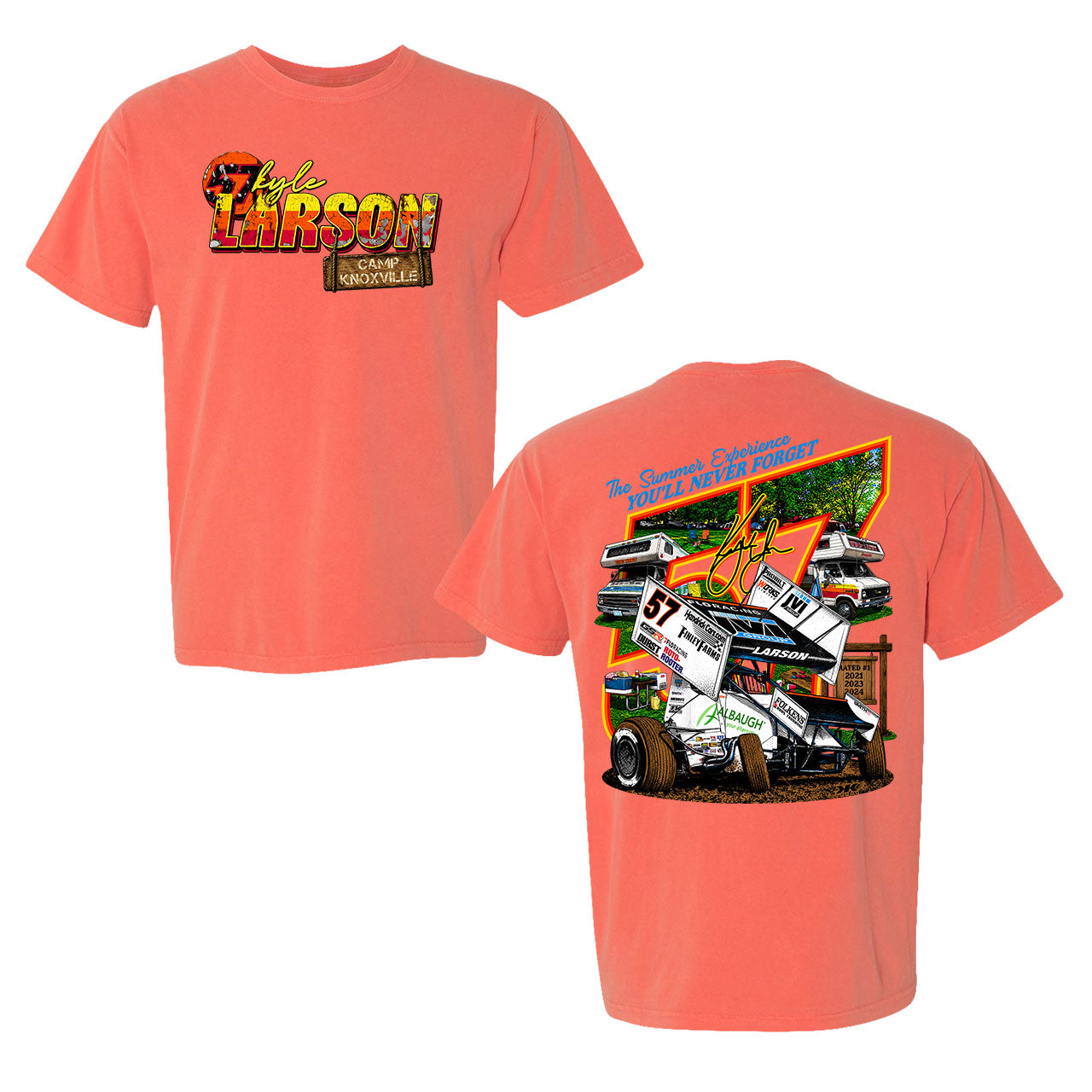 Camp Knoxville Design- Adult Bright Salmon T-Shirt