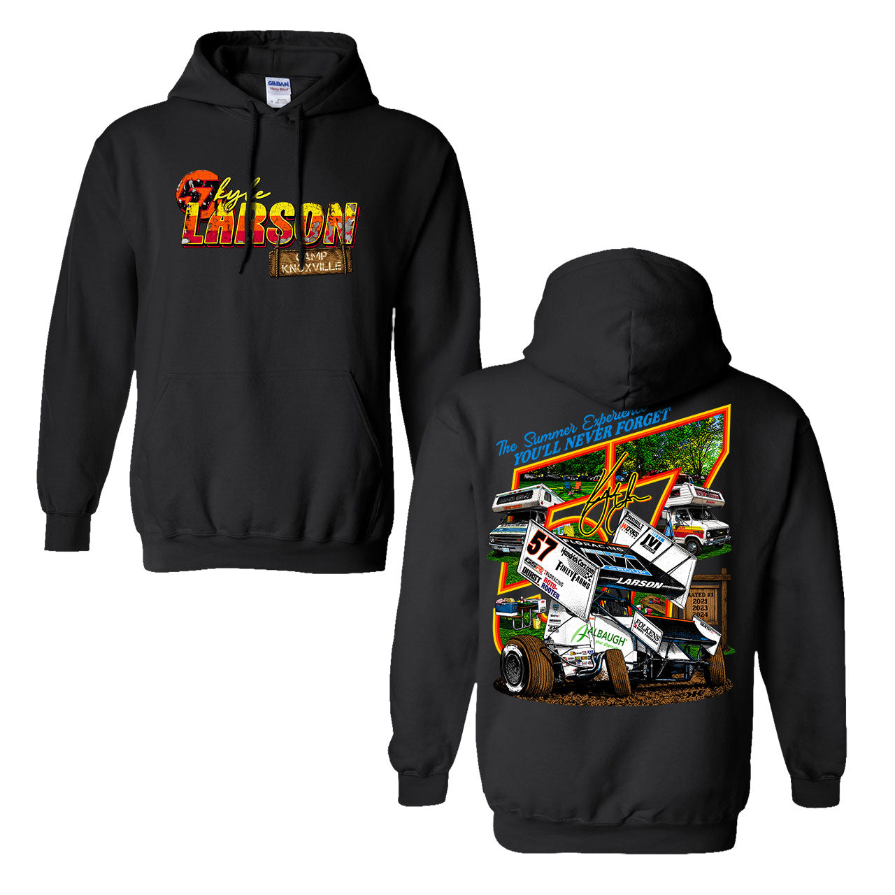 Camp Knoxville Design- Adult Black Hooded Sweatshirt