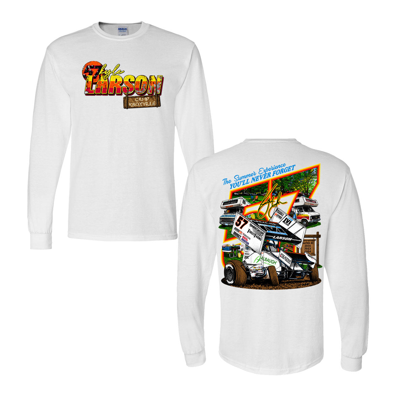 Camp Knoxville Design- Adult White Long Sleeve T-Shirt