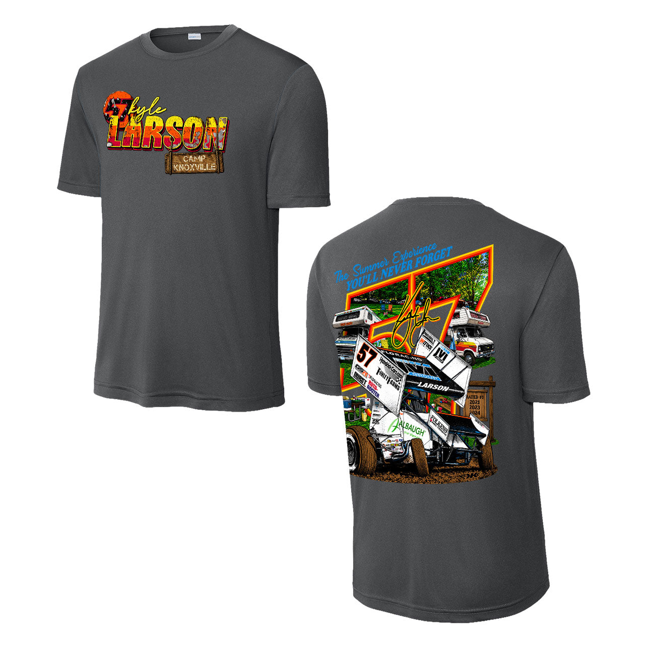 Camp Knoxville Design- Adult Sport-Tek Iron Grey T-Shirt