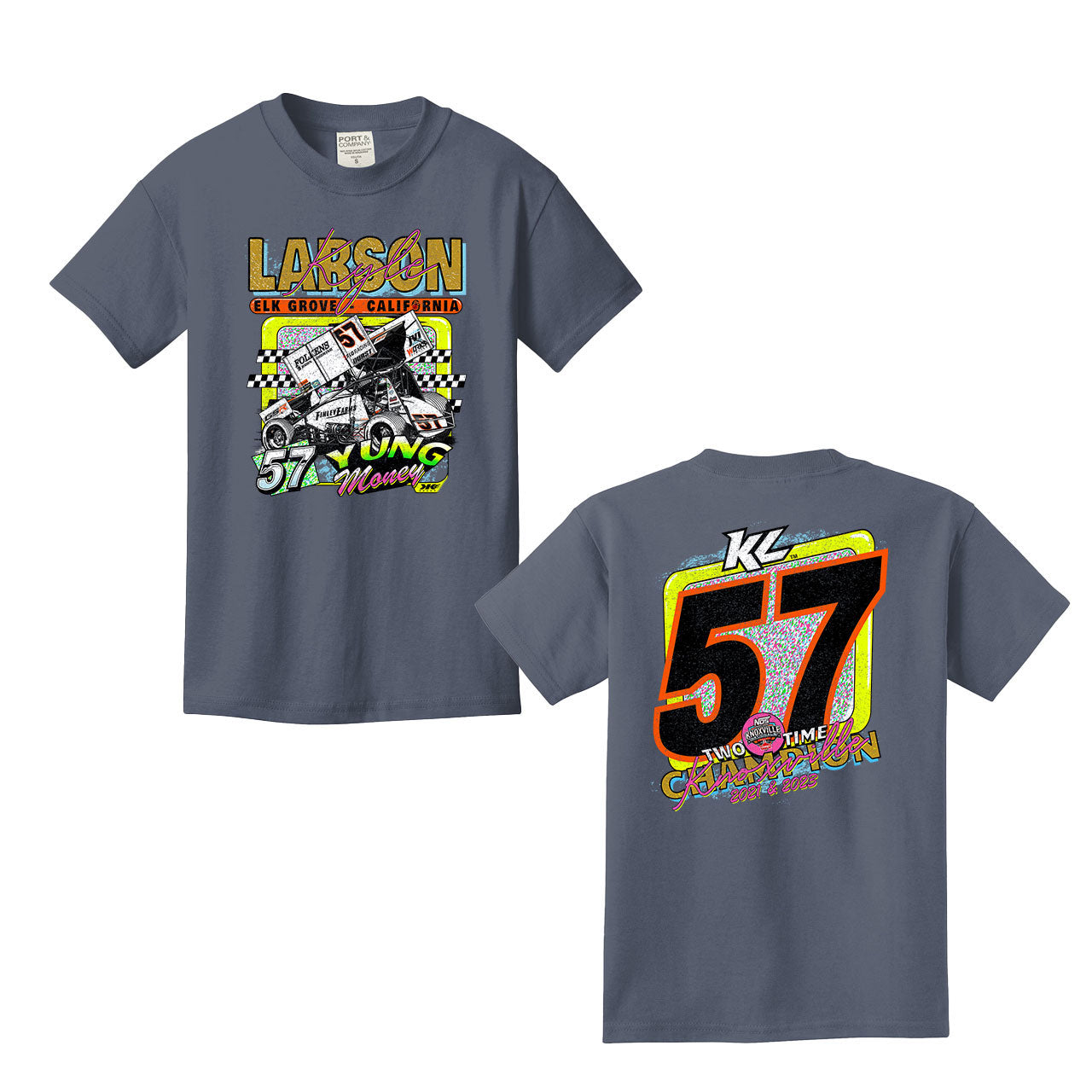 Knoxville Nationals Champion Crusade Design- Youth Denim Blue T-Shirt