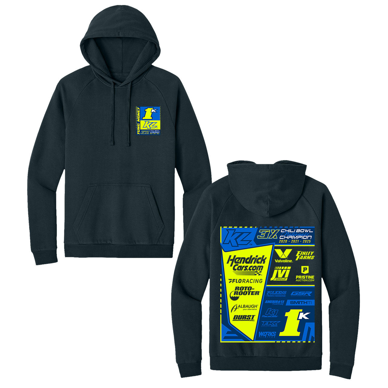 2026 Chili Bowl Crew Design- Adult Navy Hooded Sweatshirt