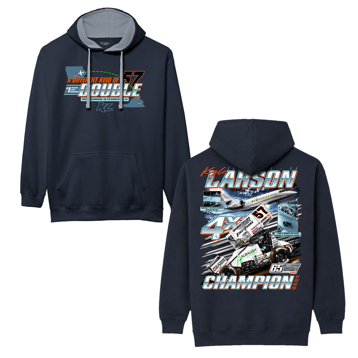 *PRE-ORDER* A Different Kind of Double Design- Adult Navy/Blue Fog Hooded Sweatshirt