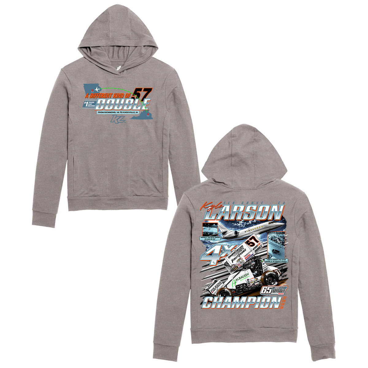 *PRE-ORDER* A Different Kind of Double Design- Adult Frost Grey Hooded Lightweight Sweatshirt