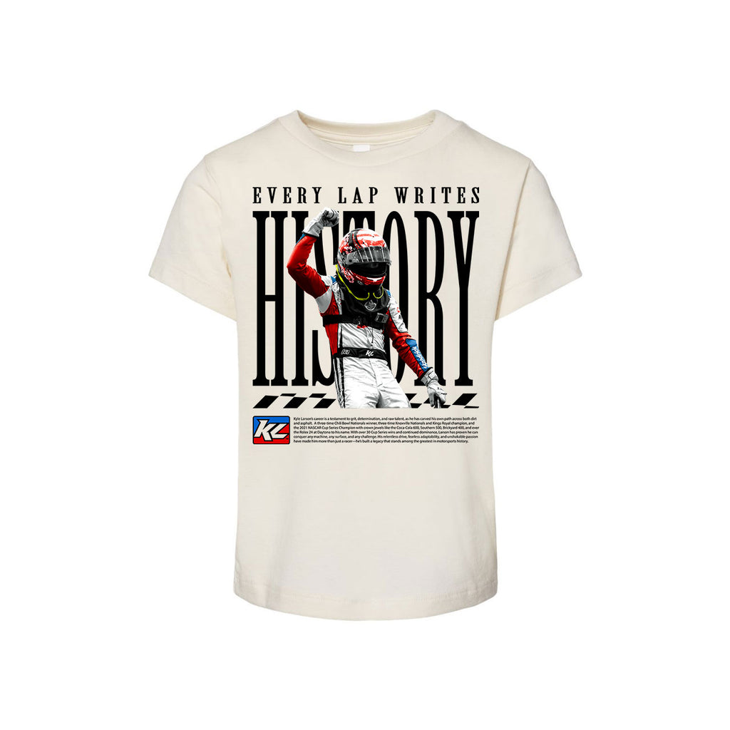 Every Lap Writes History Design- Kids Natural T-Shirt
