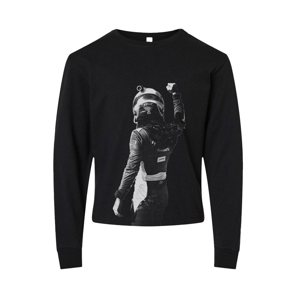 Hard Work Pays Off Design- Kids Black Long Sleeve T-Shirt