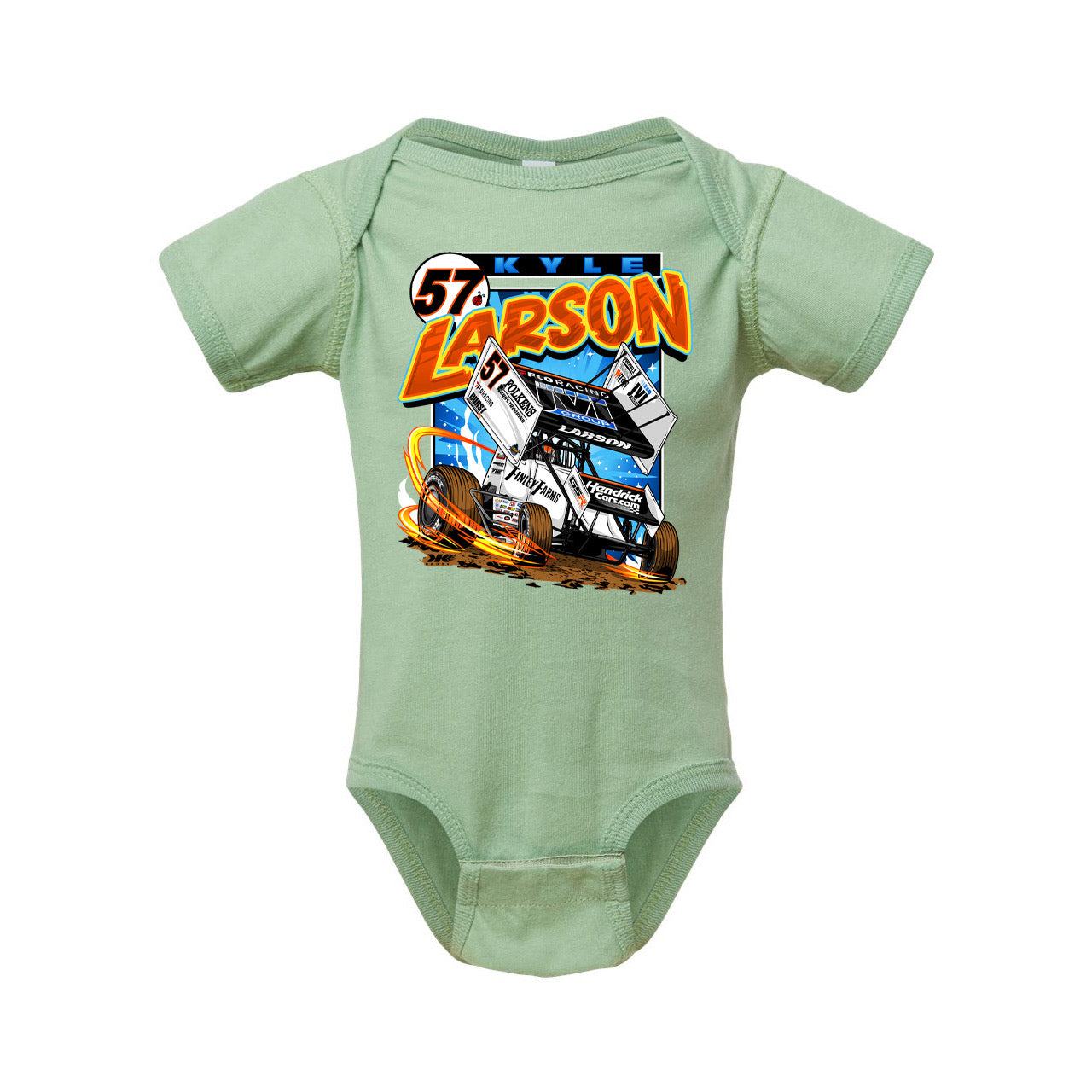 Fast Track Kids Design Infant Sage Green Onesie Shop Kyle Larson