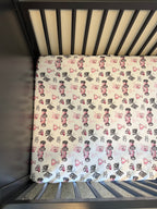 Vintage Baby Pink KL Race Car Design- Bamboo Crib Sheet