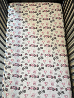 Vintage Baby Pink KL Race Car Design- Bamboo Crib Sheet