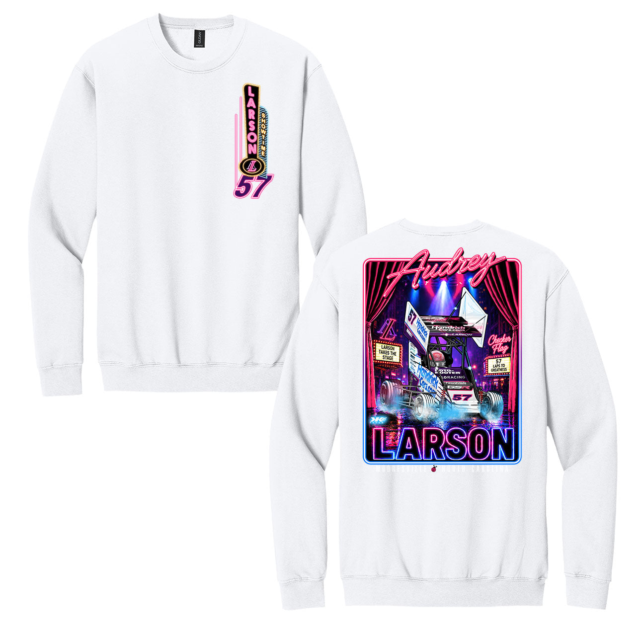 AL In the Spotlight Design- Adult White Crewneck Sweatshirt