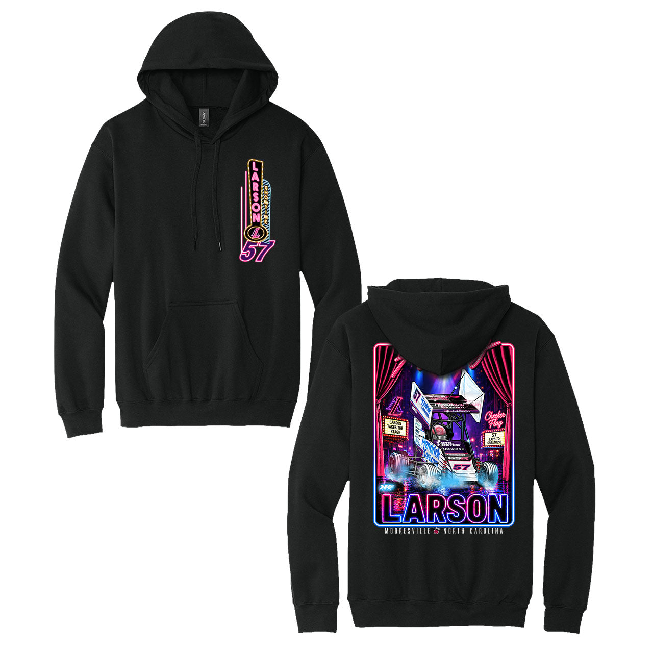 AL In the Spotlight Design- Adult Black Hooded Sweatshirt