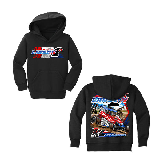 2025 Chili Bowl Pole Dash Design- Toddler Black Hooded Sweatshirt