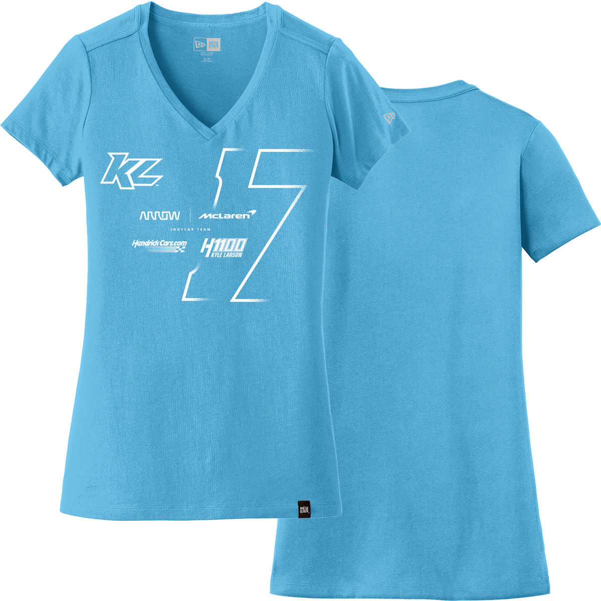 KL17 Design- Ladies Sky Blue V-Neck T-Shirt