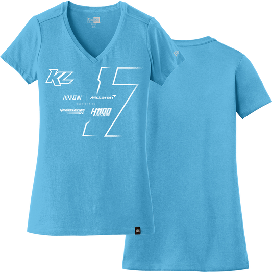 KL17 Design- Ladies Sky Blue V-Neck T-Shirt