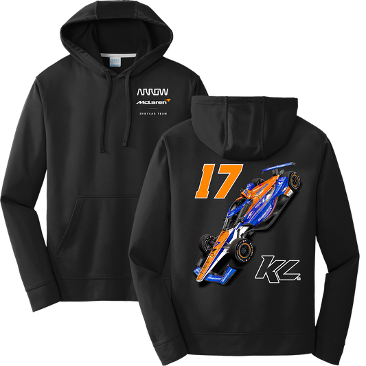 KL17 HendrickCars.Com Car Design- Adult Black Hooded Sweatshirt