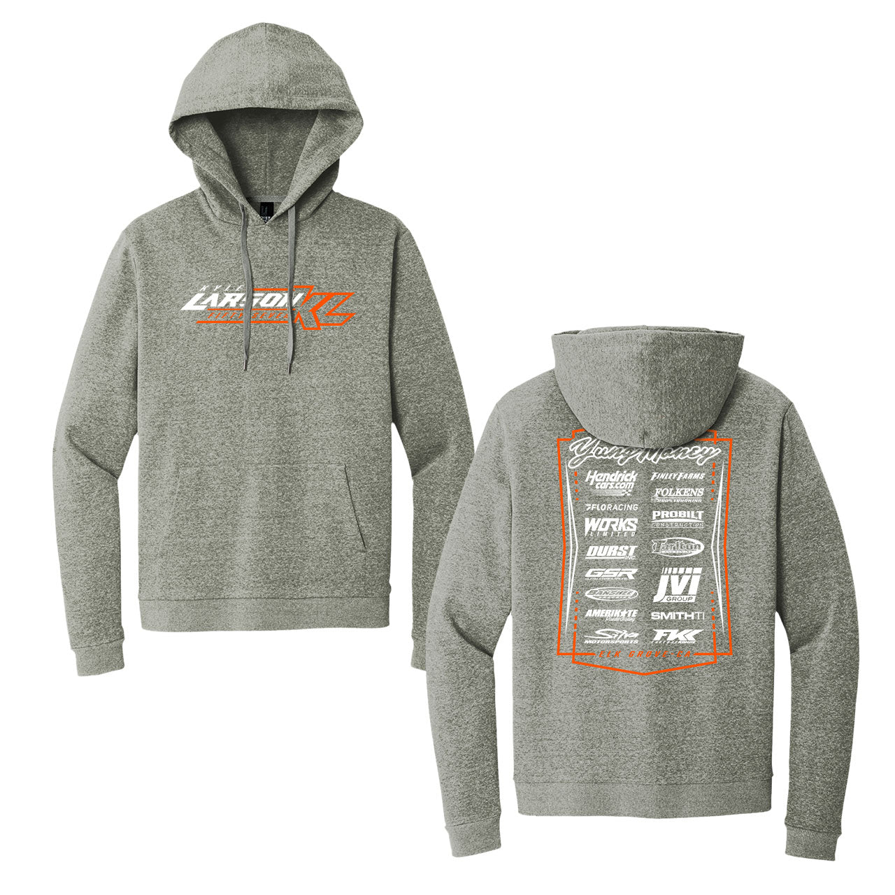 KL #57 Crew Design- Adult Grey Frost Hooded Sweatshirt - Shop Kyle Larson