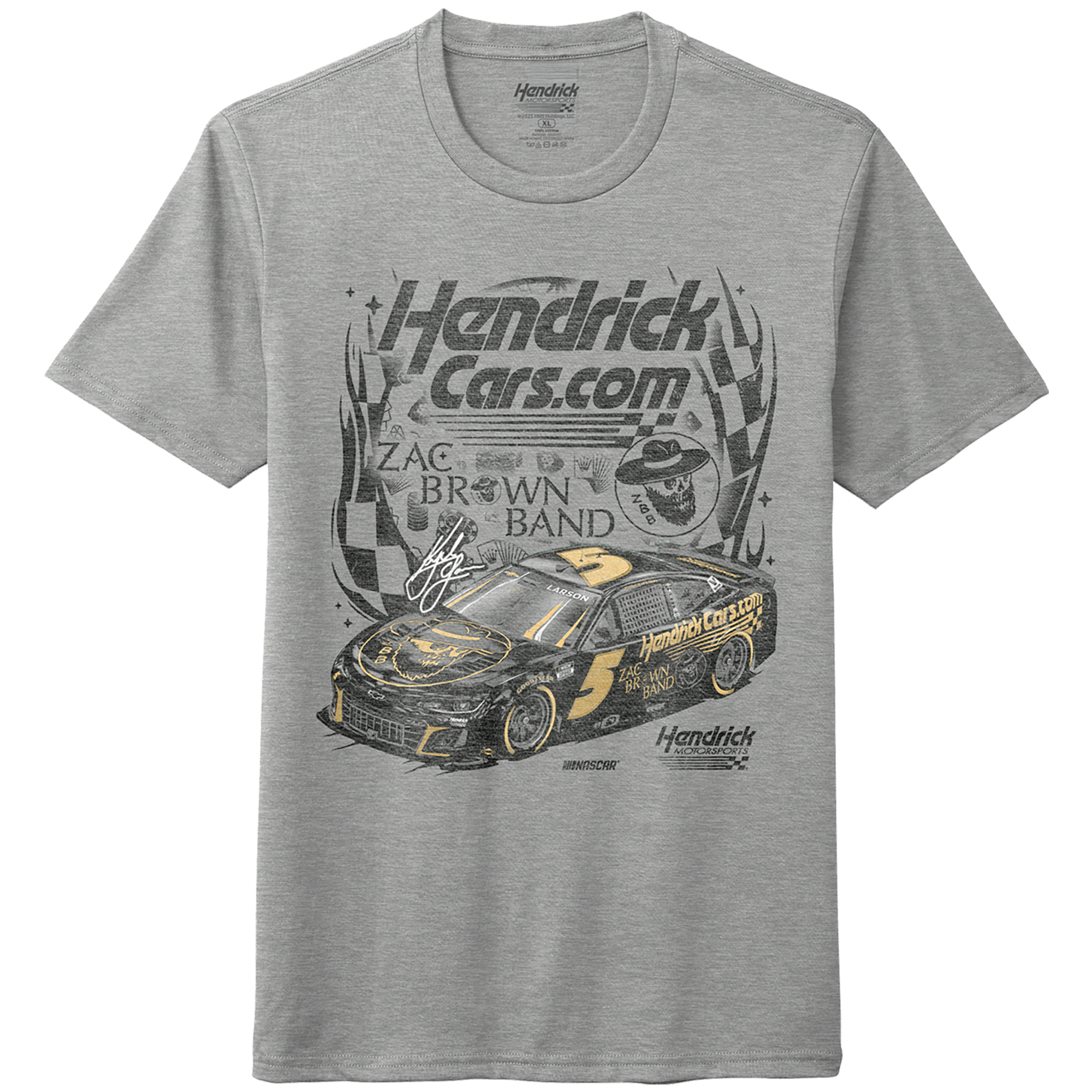 KL5 HendrickCars.Com Zac Brown Band Design- Adult Heather Grey T-Shirt