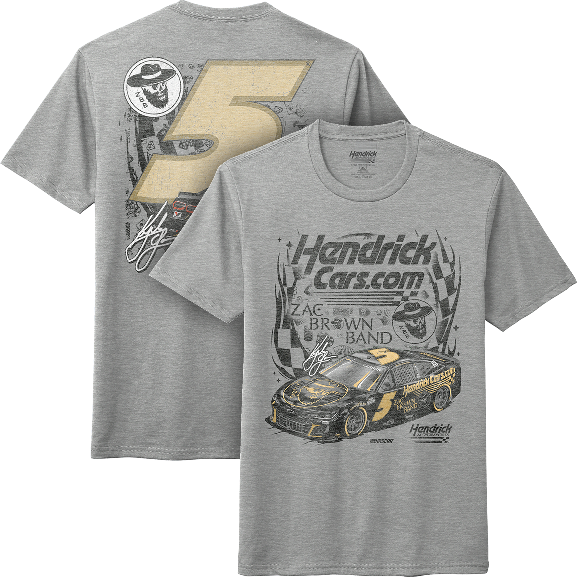 KL5 HendrickCars.Com Zac Brown Band Design- Adult Heather Grey T-Shirt
