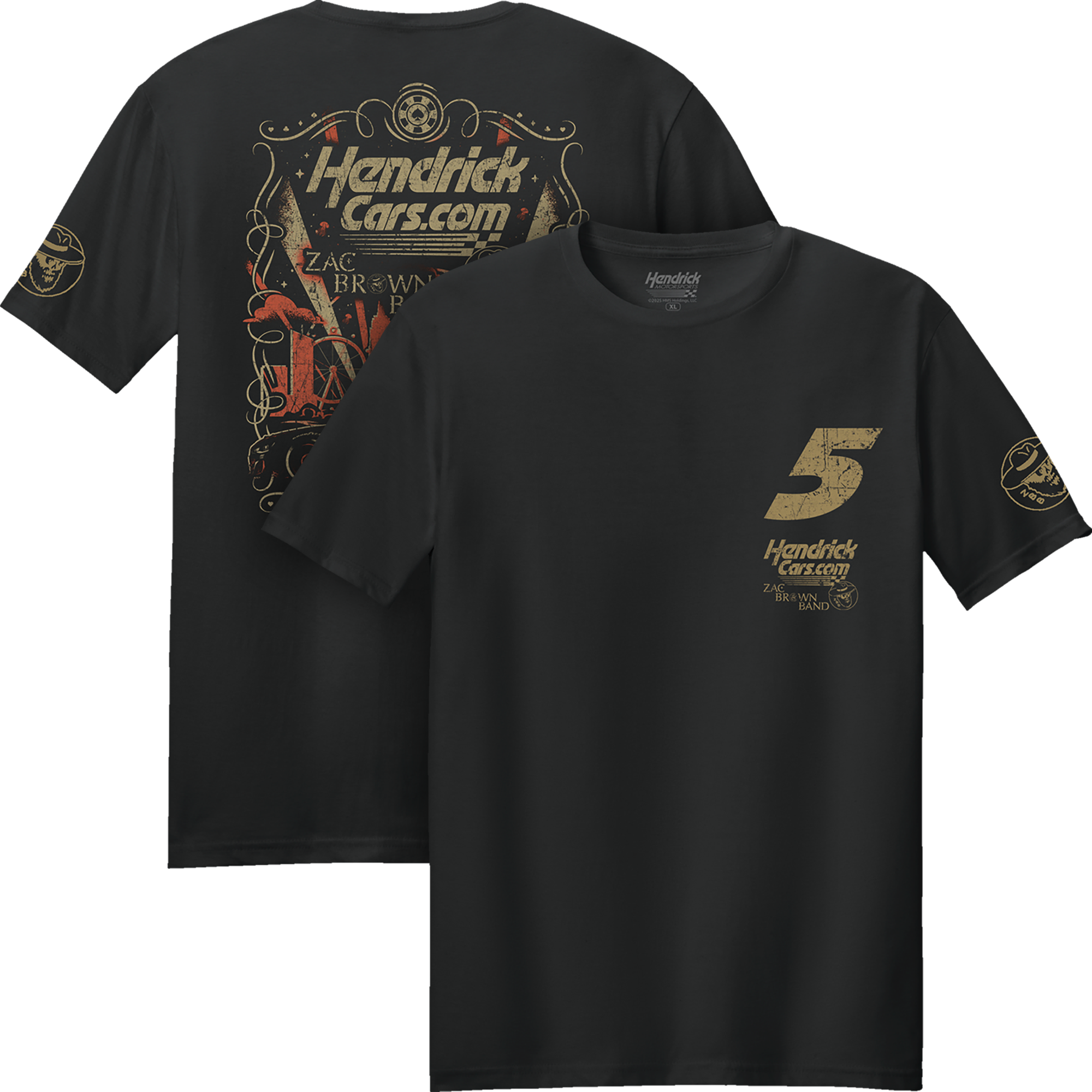 KL5 HendrickCars.Com Zac Brown Band Design- Adult Black T-Shirt