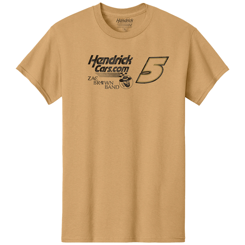KL5 HendrickCars.Com Zac Brown Band Design- Adult Old Gold T-Shirt