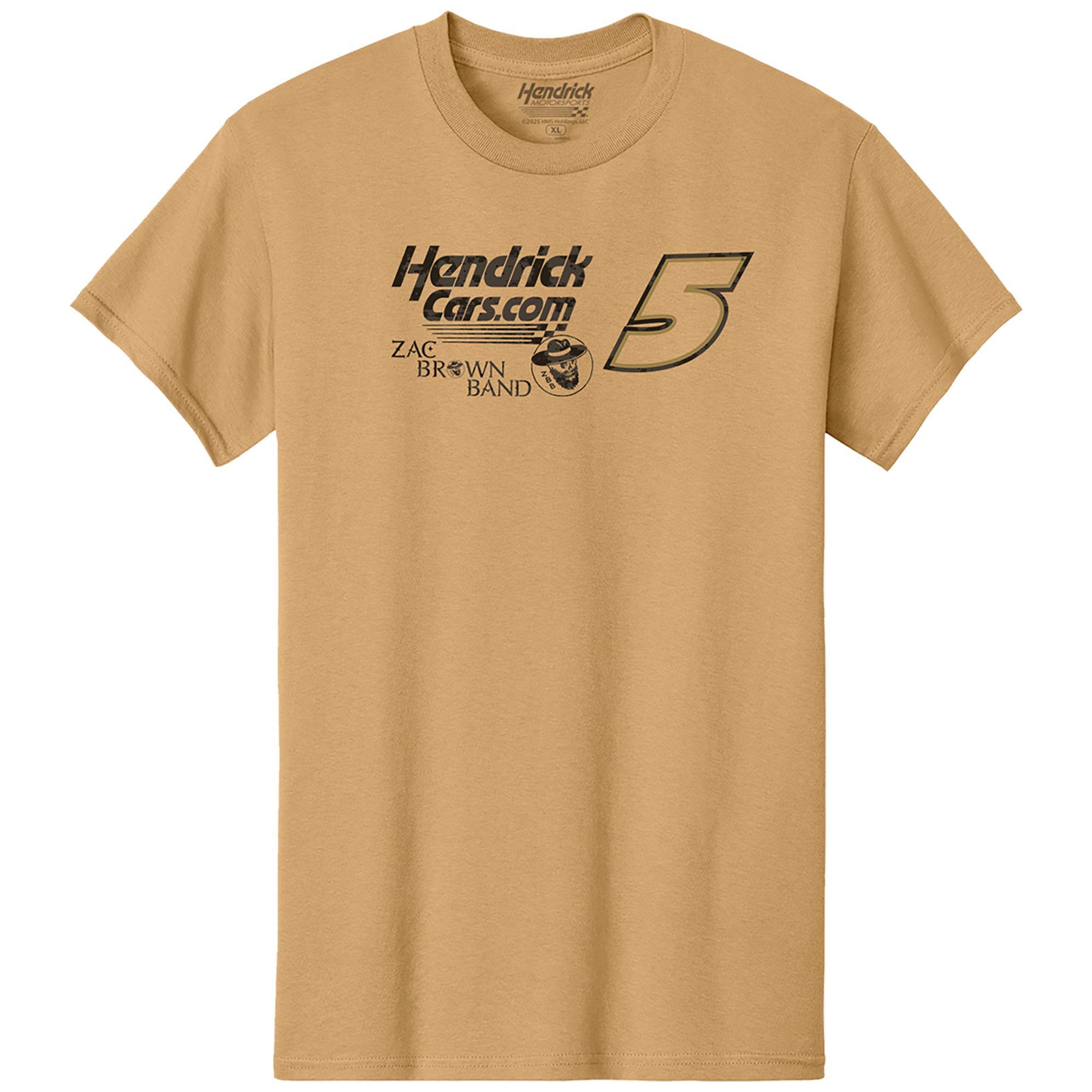KL5 HendrickCars.Com Zac Brown Band Design- Adult Old Gold T-Shirt