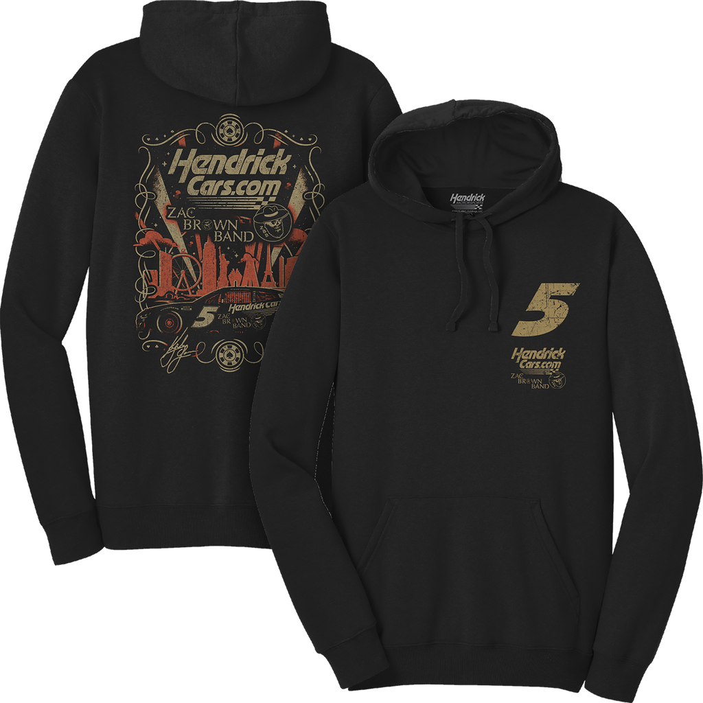 KL5 HendrickCars.Com Zac Brown Band Design- Adult Black Hooded Sweatshirt