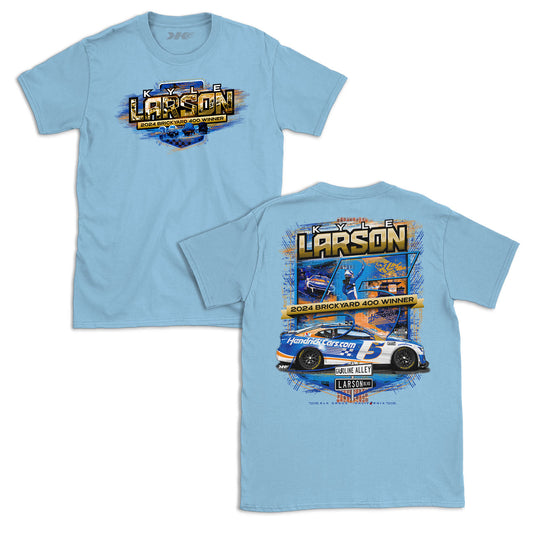 Brickyard 400 Win Design- Adult Light Blue T-Shirt