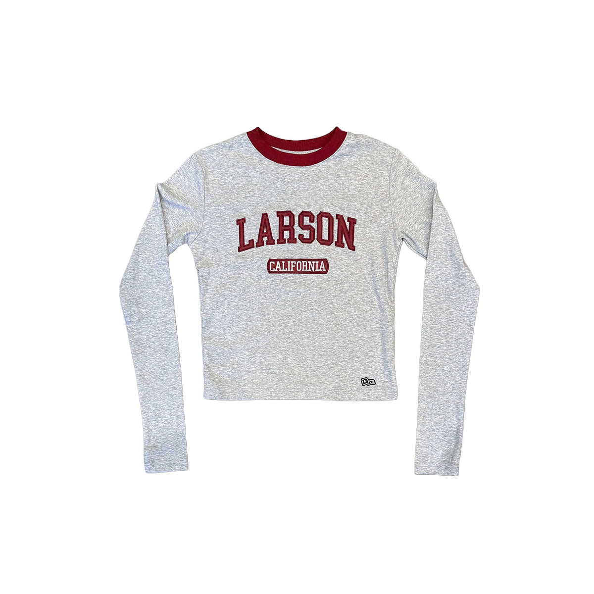 Larson California Design- Adult Womens Heather Grey Long Sleeve Baby Tee