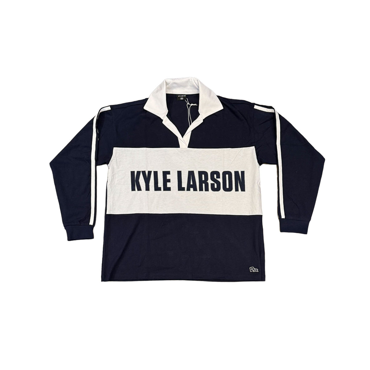 Larson Adult Womens Navy/White Contrast Oversized Polo