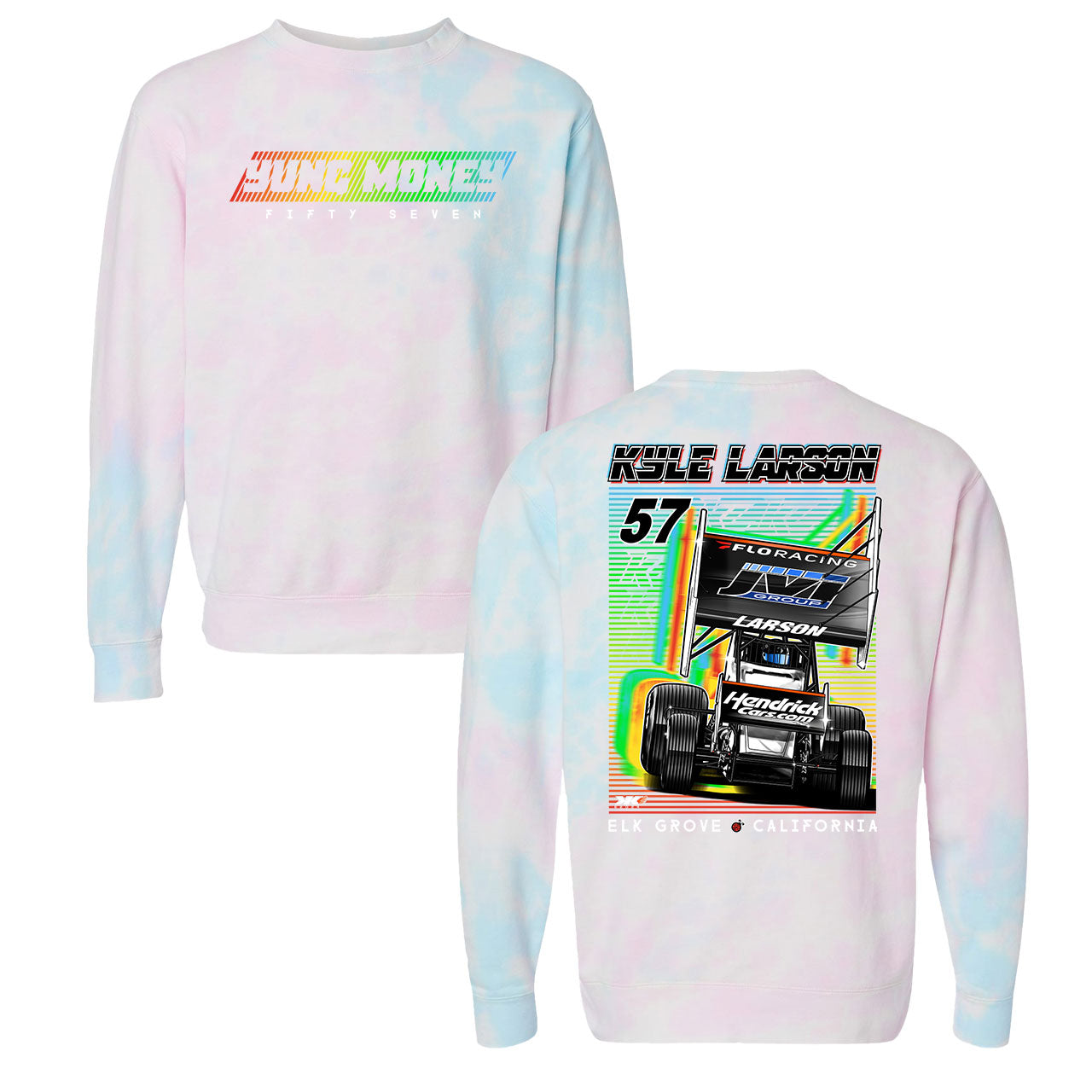 Noble Speed Design- Adult Cotton Candy Tie Dye Crewneck Sweatshirt