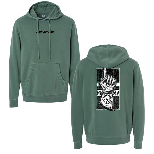 One of One Lifestyle Design- Adult Pigment Alpine Green Hooded Sweatshirt