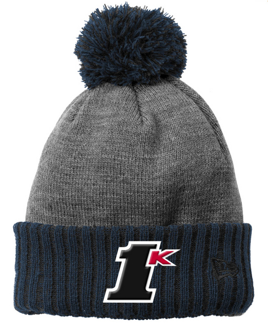 1K KL New Era Cuffed Beanie - Navy/Heather Grey