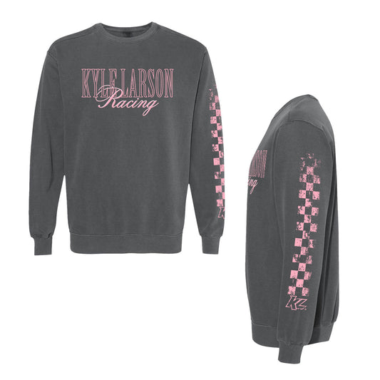 Kyle Larson Racing Check Design- Adult Pepper Crewneck Sweatshirt