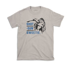 Shotgun Sweetie Design- Adult Heather Cool Grey Shirt