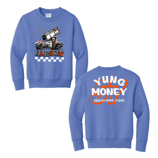 Speedster 57 Kids Design- Youth Carolina Blue Crewneck Sweatshirt