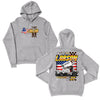Stars & Stripes Design- Adult Ash Grey Hooded Sweatshirt