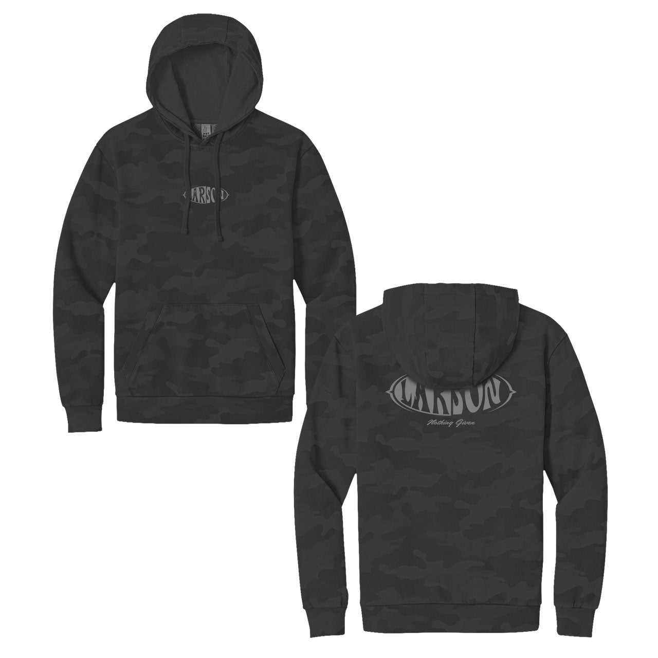 Summer Break Lifestyle- Adult Black Camo Hooded Sweatshirt