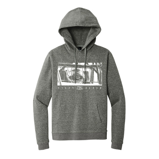 The Drivers Seat- Adult Heather Charcoal Hooded Sweatshirt