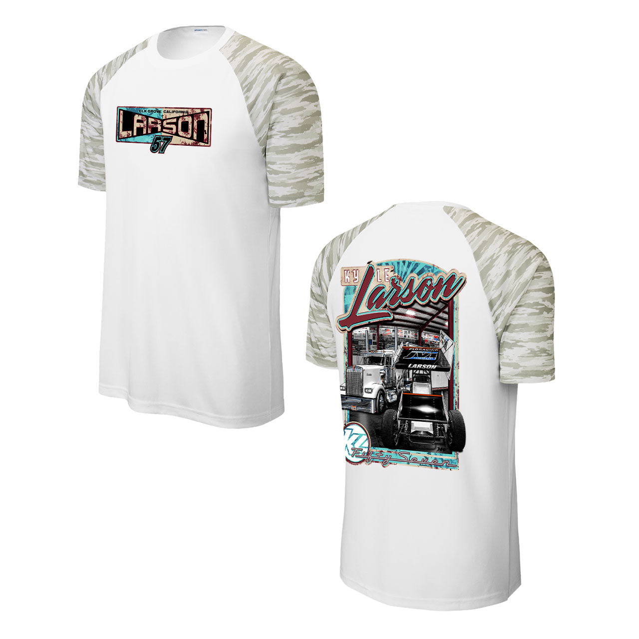 The House That Builds Wins Design- Adult White/Camo Sport-Tek T-Shirt