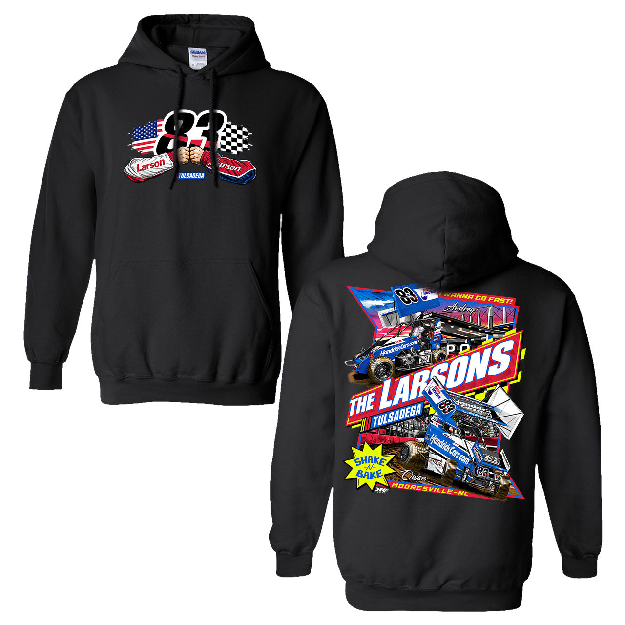 Tulsadega Shootout Design- Adult Black Hooded Sweatshirt