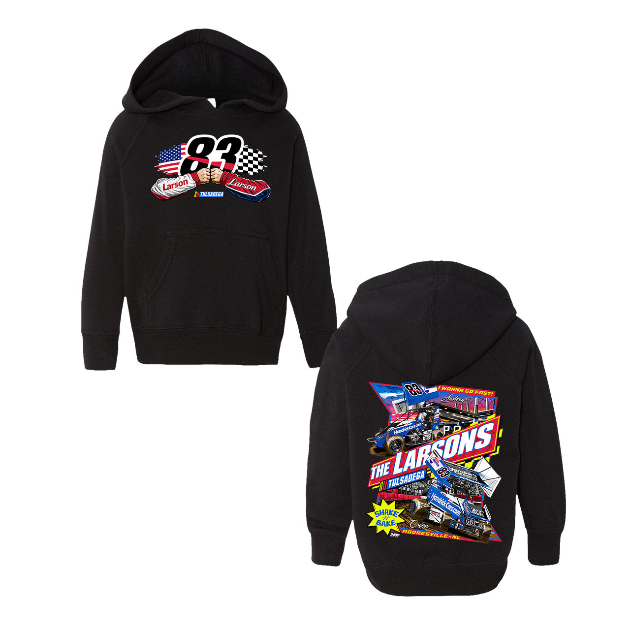 Tulsadega Shootout Design- Toddler Black Hooded Sweatshirt