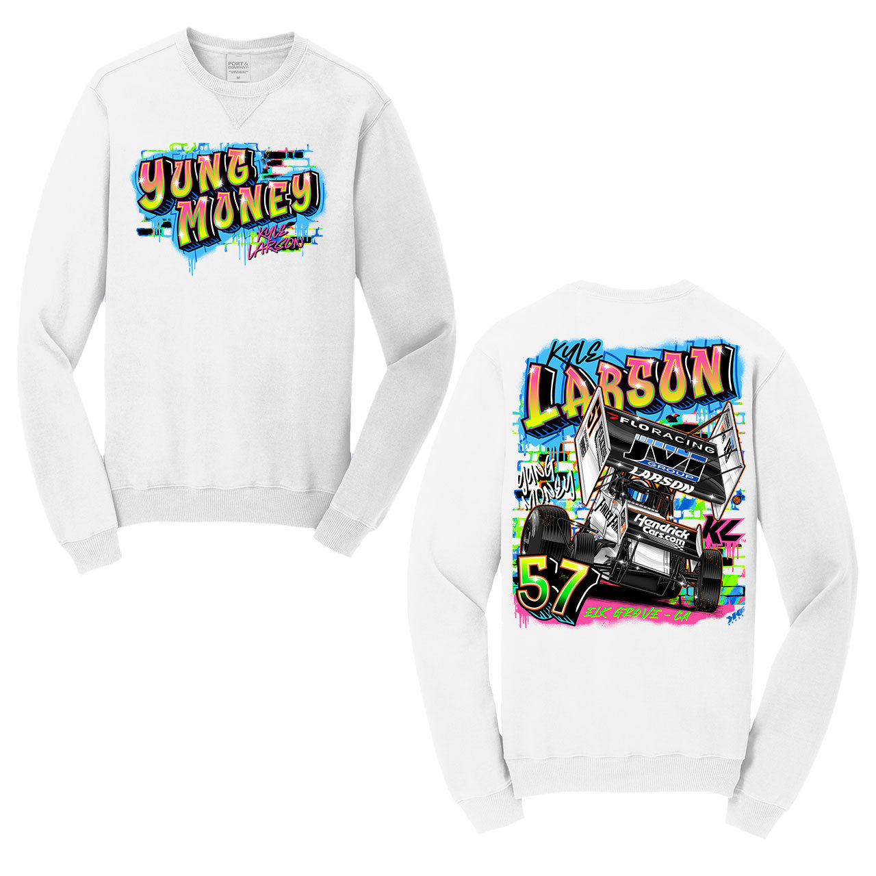 Urban Velocity Design- Adult White Crewneck Sweatshirt