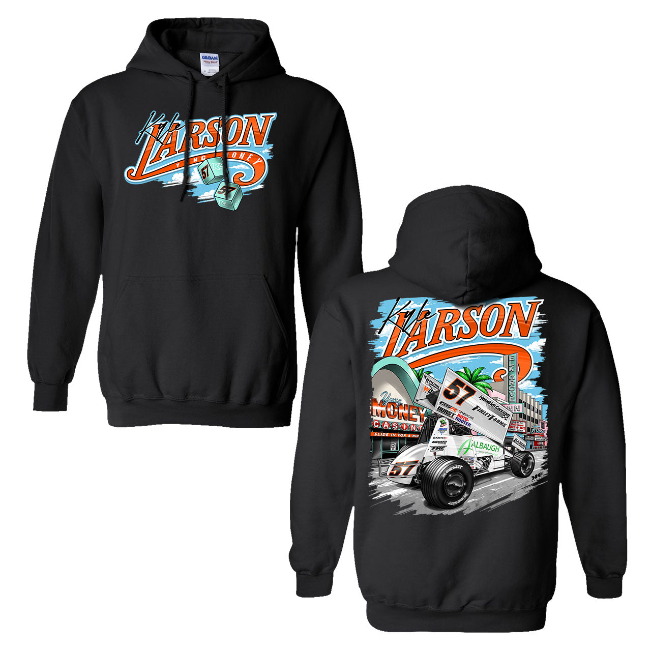 Slide in for a Win Design- Adult Black Hooded Sweatshirt